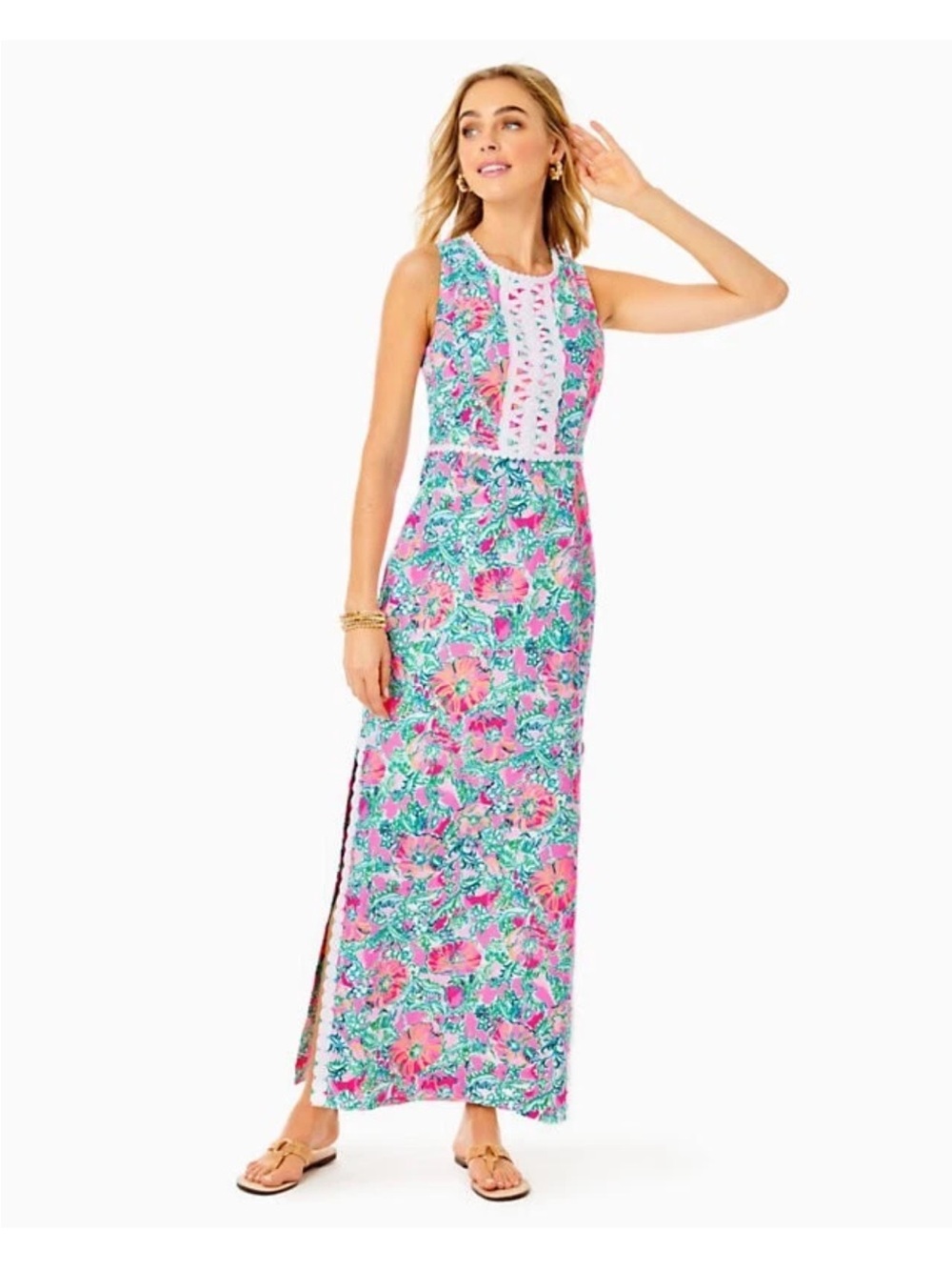 Lilly Pulitzer Ashler Stretch Maxi Shift Dress size 8 - Picture 6 of 11